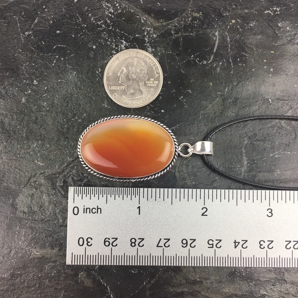 Botswana Agate Stone Pendant Necklace - Picture 7 of 8